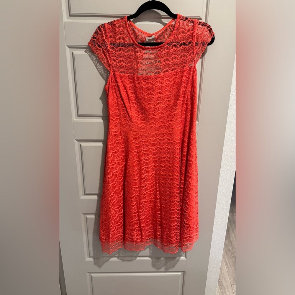 Jessica Simpson Vibrant Red Lace Dress